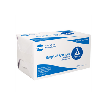 3" x 3" Non-Sterile Gauze 8-Ply (Bag of 200)