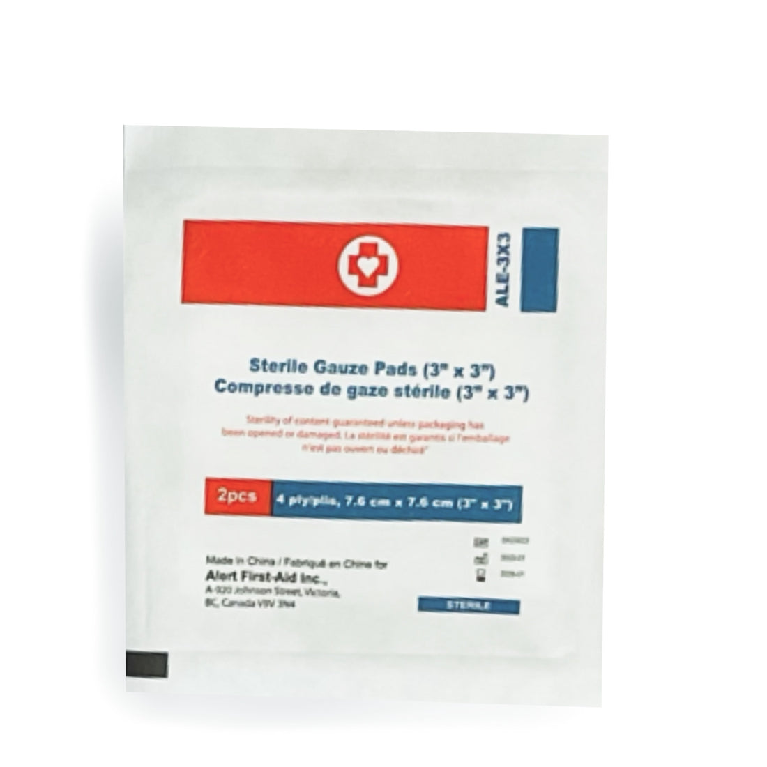 3" x 3" Sterile Gauze Non-Woven 4-Ply - Bag of 25