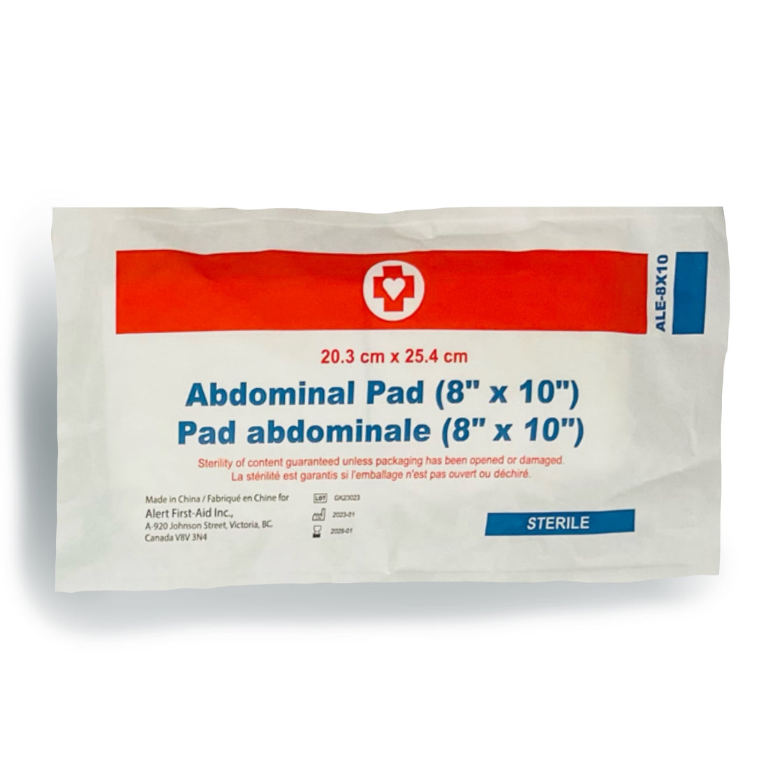 8" x 10" Sterile Abdominal Pad (Bag of 10)