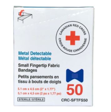 Blue Food Prep Small Fingertip Cloth Bandages (Bag of 50)
