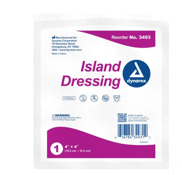 4" x 4" Island Dressing Sterile (Box of 25)