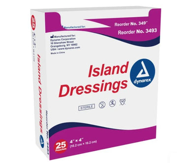 4" x 4" Island Dressing Sterile (Box of 25)